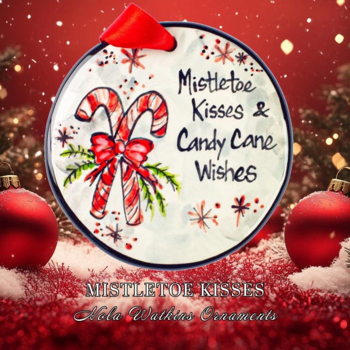 Mistletoe Kisses Christmas Ornament