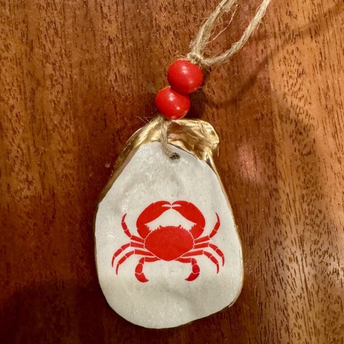Red Crab Oyster Christmas Ornament