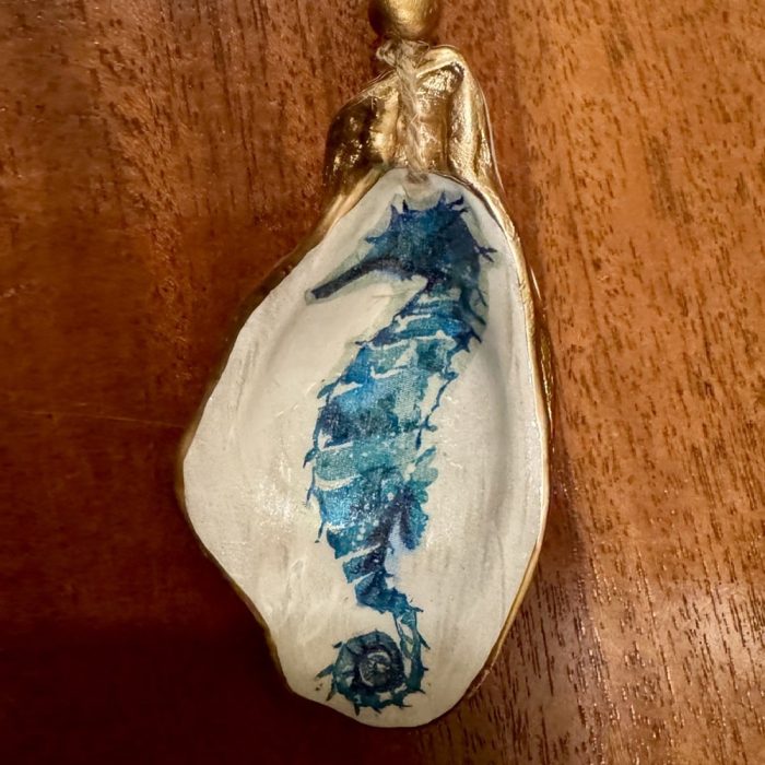 Seahorse Oyster Christmas Ornament